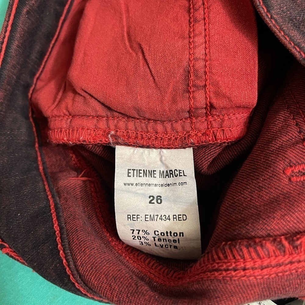 Etienne Marcel "Roos" jeans with star graphic print. Mid-rise; button-zip fly. - Picture 11 of 11